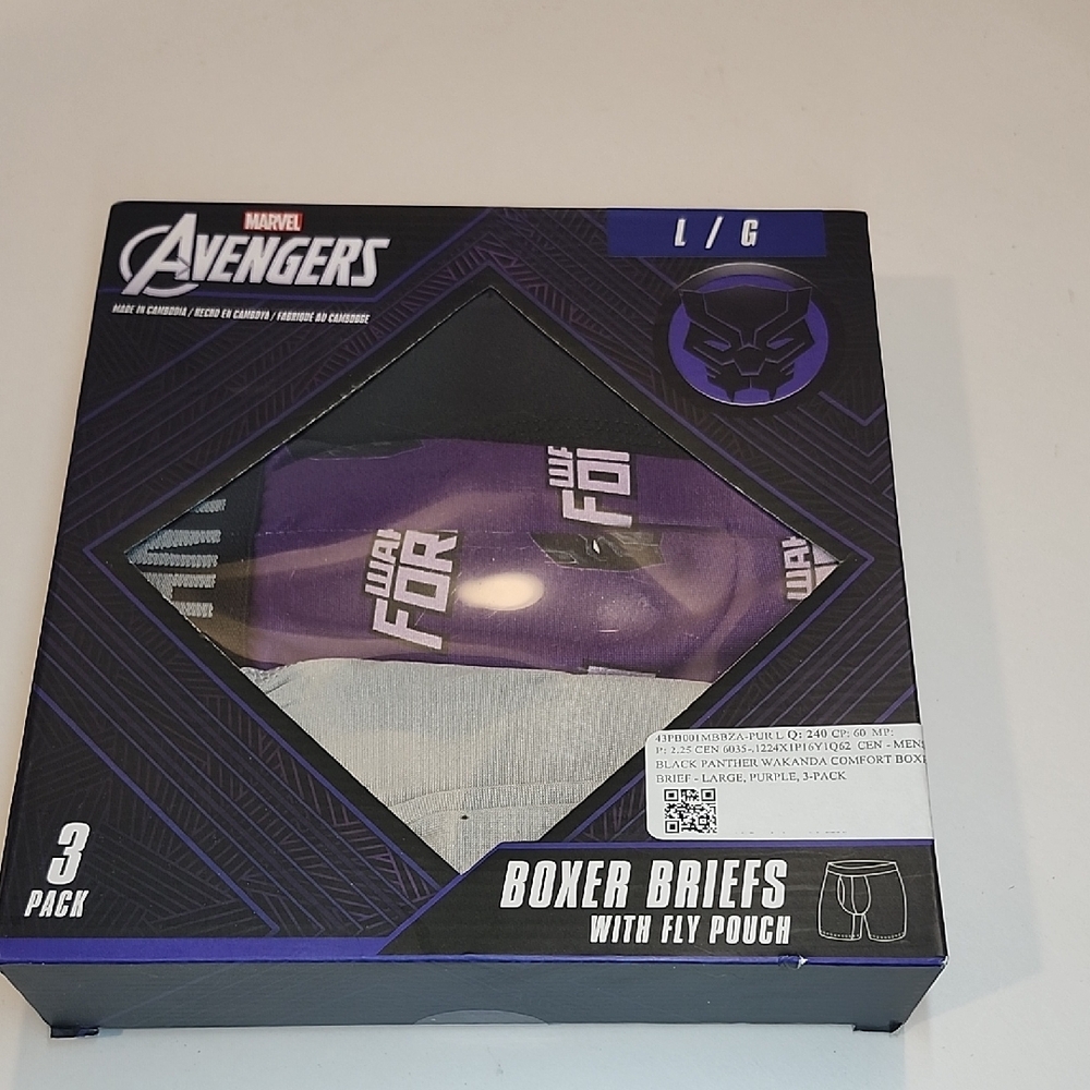 Marvel Avengers Purple and Gray Boxer Briefs - LARGE